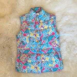 Lilly Pulitzer printed puffer vest